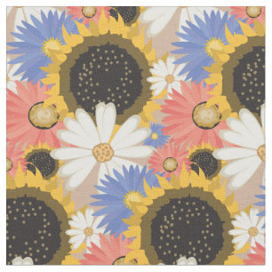 Sonnenblumen und Blumenmuster der Daisies Stoff