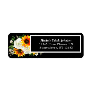 Sonnenblumen und Blütenblumen 2- Schwarz