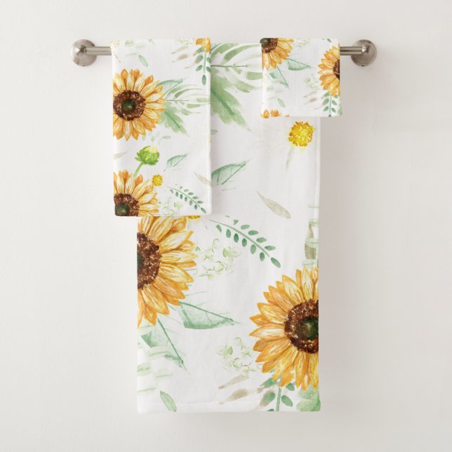Sonnenblumen und Daisy-Bouquets Badhandtuch Set (Insitu)