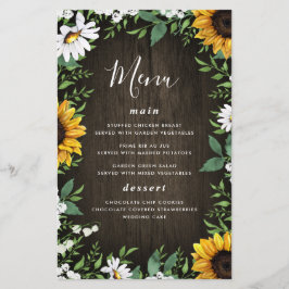 Sonnenblumen und Daisy Rustic Wood Wedding Karten