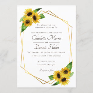 Sonnenblumen und Einladung zur Hochzeit der Marine