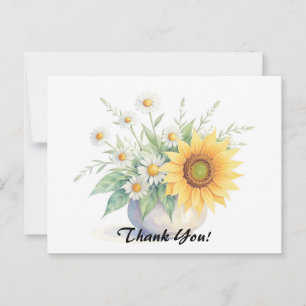 Sonnenblumen und Gänseblümchen Strauß Postkarte