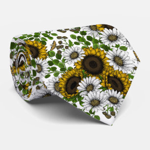 Sonnenblumen und Gänseblumen, Sommergarten 3 Krawatte