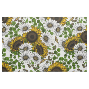 Sonnenblumen und Gänseblumen, Sommergarten 3 Stoff
