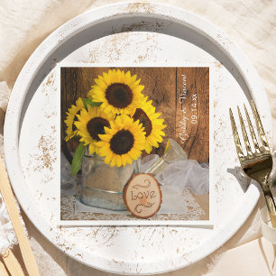 Sonnenblumen und Gartenwasser kann Hochzeit sperre Serviette