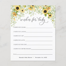 Sonnenblumen und Grüne Wünsche für Babykarten