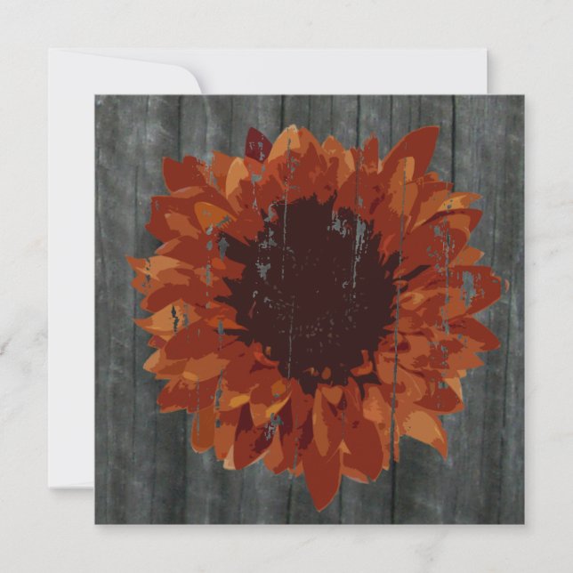 Sonnenblumen und Hochzeit im Herbst Einladung (Vorderseite)