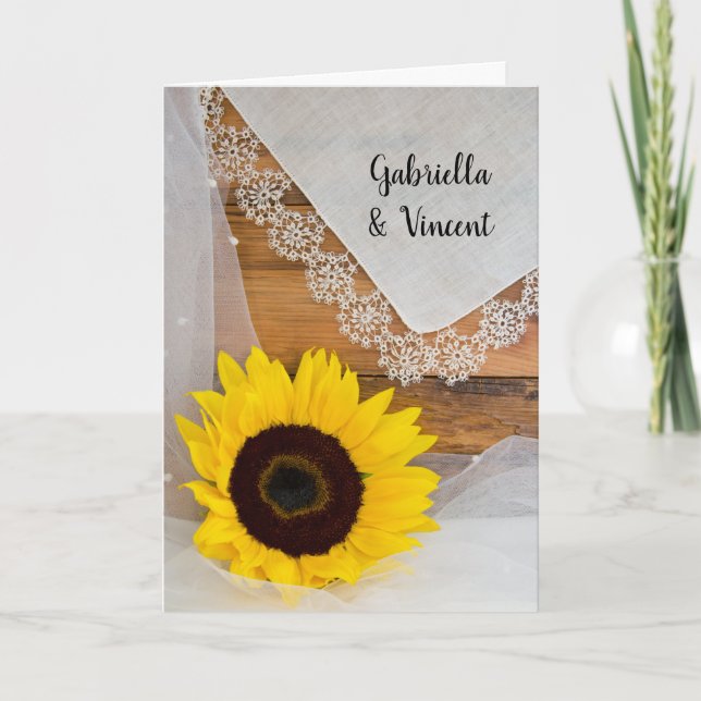 Sonnenblumen und Hochzeiten Einladung (Vorderseite)