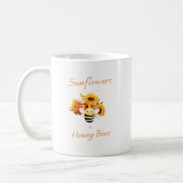 Sonnenblumen und Honigbienen Kaffeetasse