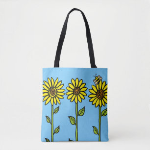 Sonnenblumen und Hummeln Tasche
