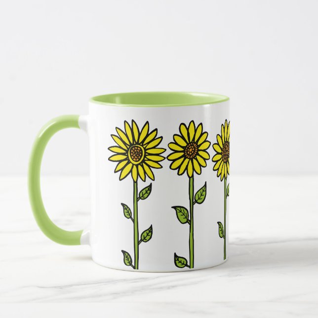 Sonnenblumen und Hummeln Tasse (Links)