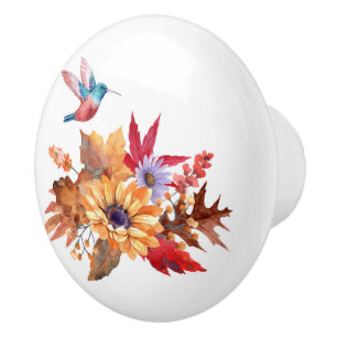 Sonnenblumen und Humming-Bird-Keramik Keramikknauf