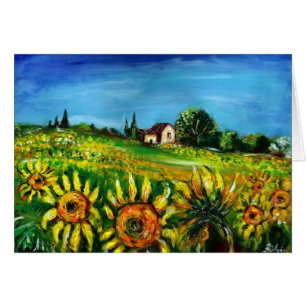SONNENBLUMEN UND LÄNDER IN DER Toskana