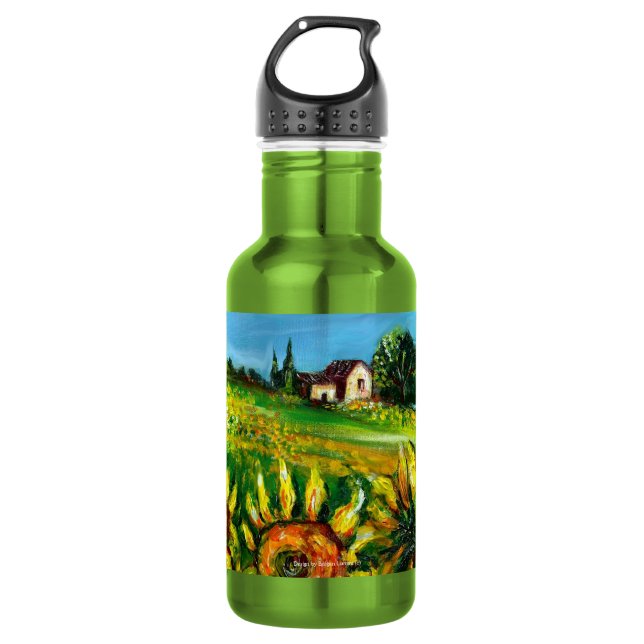 SONNENBLUMEN UND LÄNDER IN DER Toskana Edelstahlflasche (Vorderseite)
