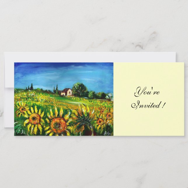 SONNENBLUMEN UND LÄNDER IN DER Toskana, Einladung (Vorderseite)