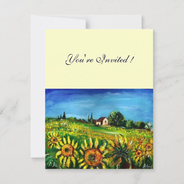 SONNENBLUMEN UND LÄNDER IN DER Toskana, Einladung (Vorderseite)