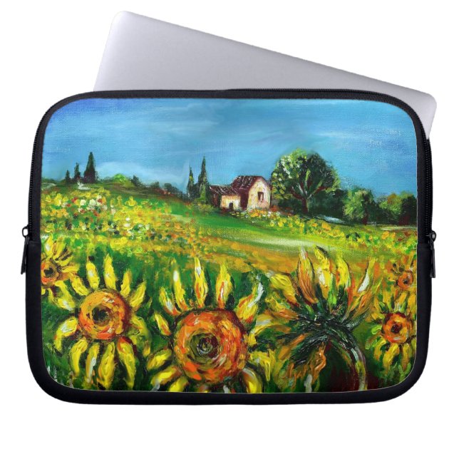 SONNENBLUMEN UND LÄNDER IN DER Toskana Laptopschutzhülle (Vorderseite)
