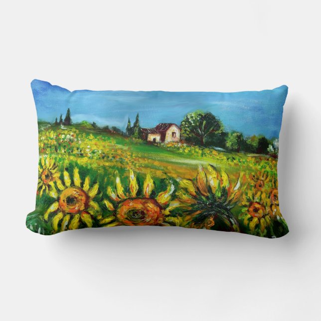 SONNENBLUMEN UND LÄNDER IN DER Toskana Lendenkissen (Vorderseite)