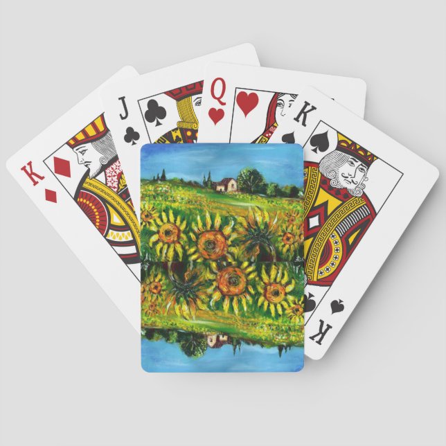 SONNENBLUMEN UND LÄNDER IN DER Toskana Spielkarten (Rückseite)