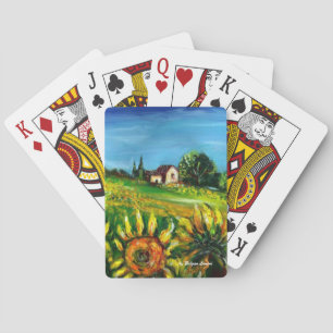 SONNENBLUMEN UND LÄNDER IN DER Toskana Spielkarten