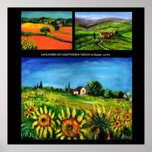 SONNENBLUMEN UND LÄNDER IN DER TUSKANISCHEN SAMMLU POSTER