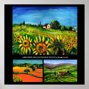 SONNENBLUMEN UND LÄNDER IN DER TUSKANISCHEN SAMMLU POSTER