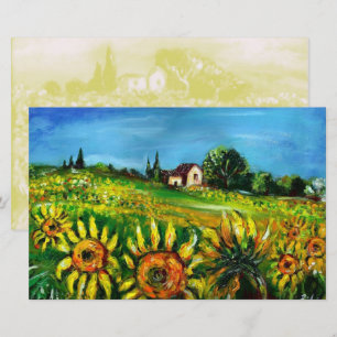 SONNENBLUMEN UND LANDSCHAFT IM TUSKANISCHEN AUFENT BRIEFPAPIER