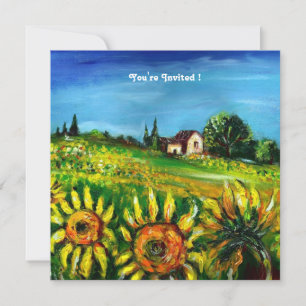SONNENBLUMEN UND LANDSCHAFT IN DER TUSKANA, EINLADUNG