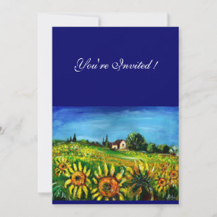 SONNENBLUMEN UND LANDSCHAFT IN DER TUSKANA, EINLADUNG