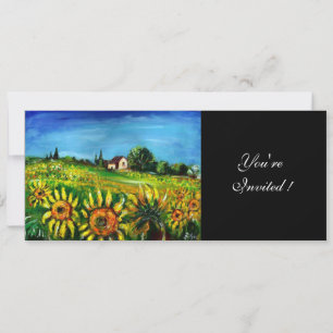 SONNENBLUMEN UND LANDSCHAFT IN DER TUSKANA, EINLADUNG