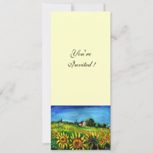 SONNENBLUMEN UND LANDSCHAFT IN DER TUSKANA, EINLADUNG