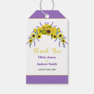 Sonnenblumen- und Lavendel-Hochzeit Danke-Schön-Ge Geschenkanhänger