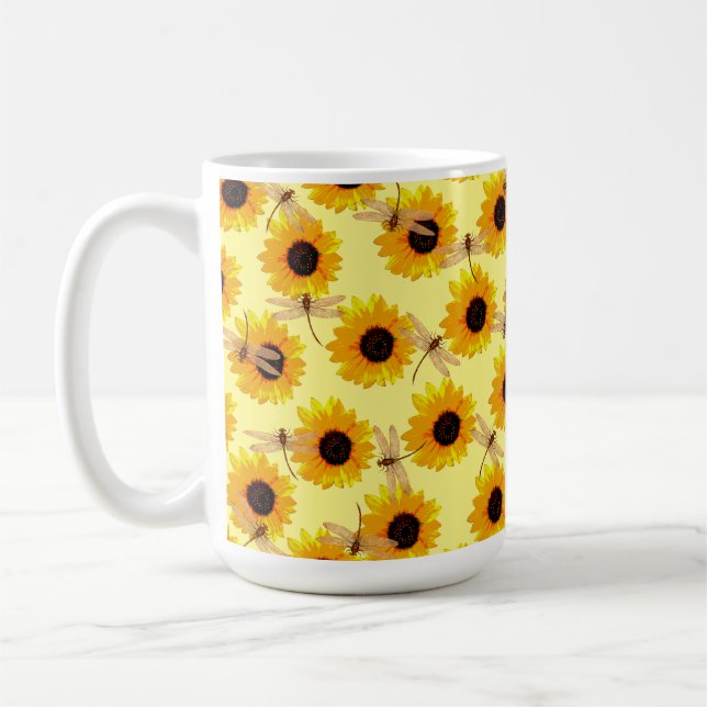Sonnenblumen und Libellen, Kaffeetasse (Links)