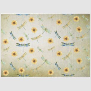Sonnenblumen und Libellen-Reihe Design 6 Seidenpapier