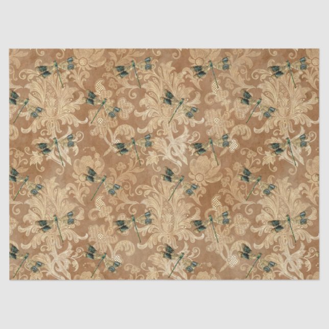 Sonnenblumen und Libellen, Reihe Design 8 Seidenpapier (Vorderseite)