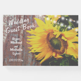 Sonnenblumen und Lichter Rustikale Hochzeit Gästebuch