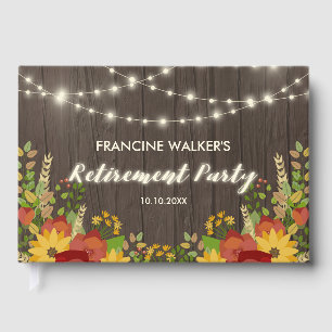 Sonnenblumen und Lichter rustikales Party für das Gästebuch
