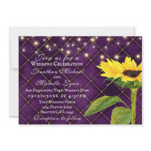 Sonnenblumen und Lila Lichter auf einer Hochzeit