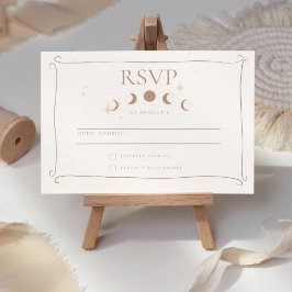 Sonnenblumen- und Mondblütenhochzeit RSVP Karte