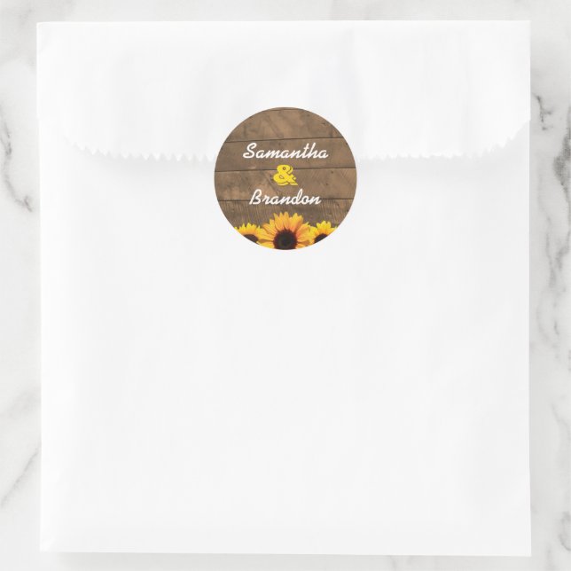 Sonnenblumen und Personalisierte Aufkleber aus rus (Tasche)