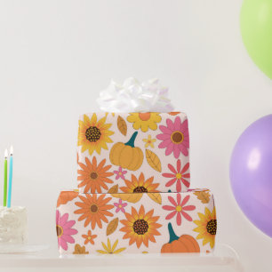 Sonnenblumen und Pumpkins Fall Pattern Geschenkpapier