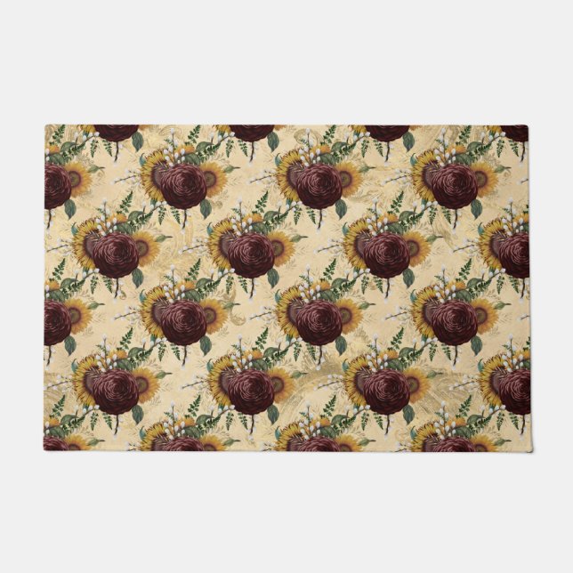 Sonnenblumen und Ranunculus Fußmatte (Vorderseite)