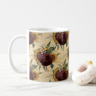 Sonnenblumen und Ranunculus Kaffeetasse