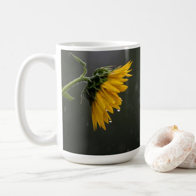 Sonnenblumen und Regen Kaffeetasse (Mit Donut)