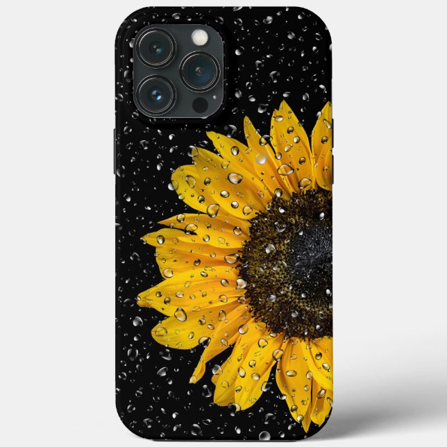 Sonnenblumen und Regentropfen Case-Mate iPhone Hülle (Rückseite)
