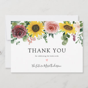 Sonnenblumen und Rose Brautparty Vielen Dank