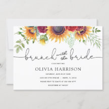 Sonnenblumen und Rose Brunch mit Brautdusche