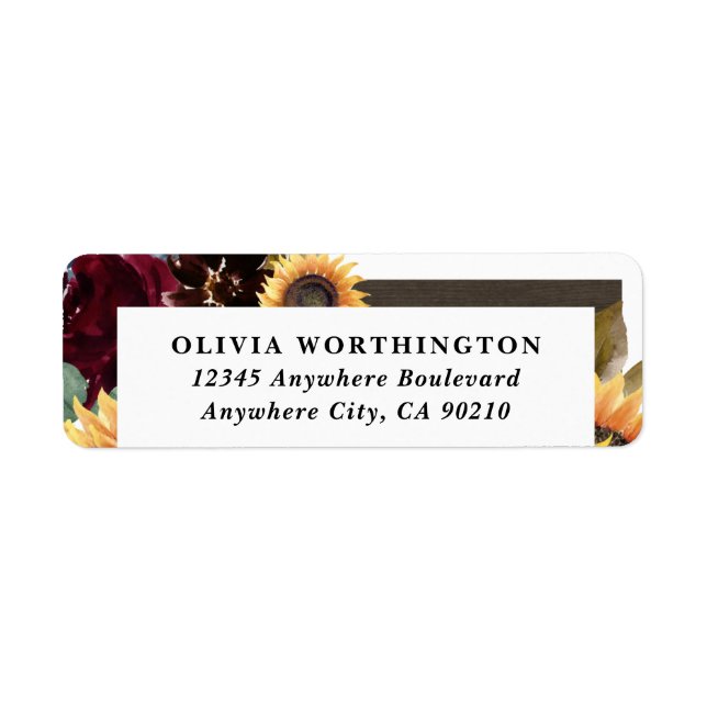 Sonnenblumen und Rose Burgund Red Navy Blue Weddin (Vorne)