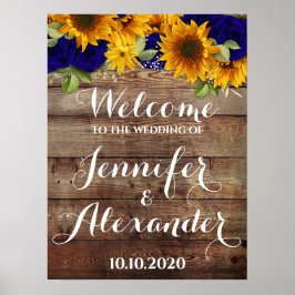 Sonnenblumen und Rose der Marine Begrüßungszeichen Poster