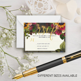 Sonnenblumen und Rose Haushalt rustikale Hochzeit  Mitteilungskarte